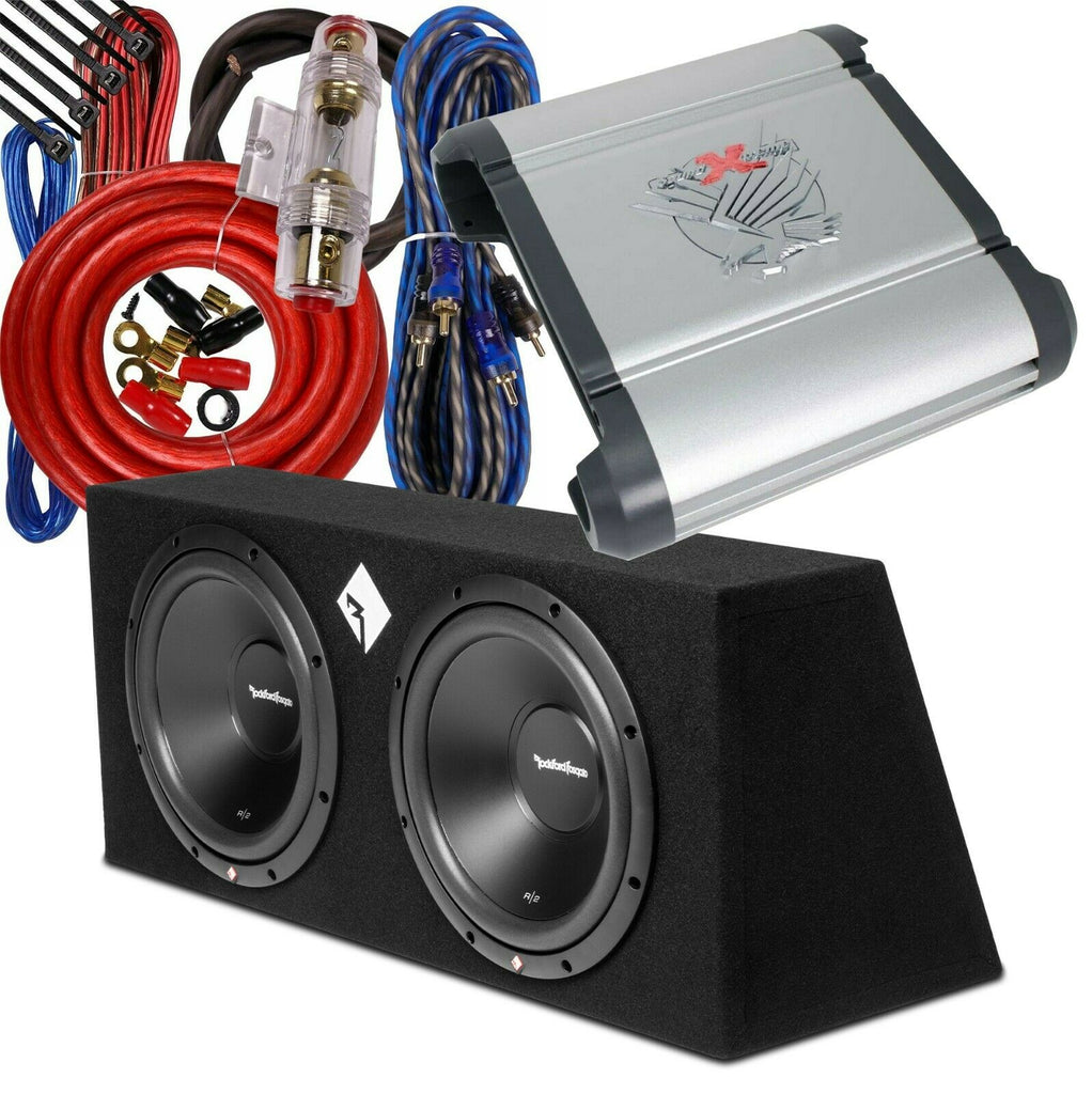 Rockford Fosgate R2-2X12 Subwoofer Enclosed + SoundXtreme ST-1000.2 Amp + Kit - Sellabi