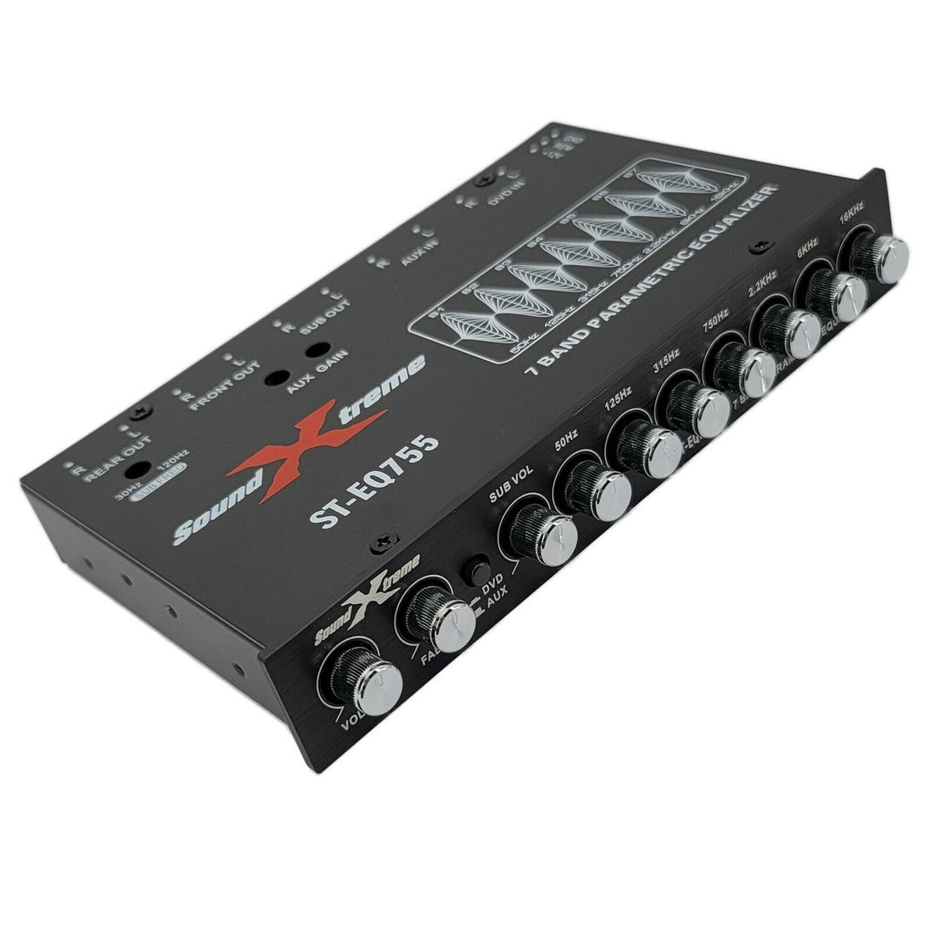 SX EQ755 1/2 Din 7 Band 8V Car Audio Equalizer EQ Front, Rear + Bass Sub Output - Sellabi