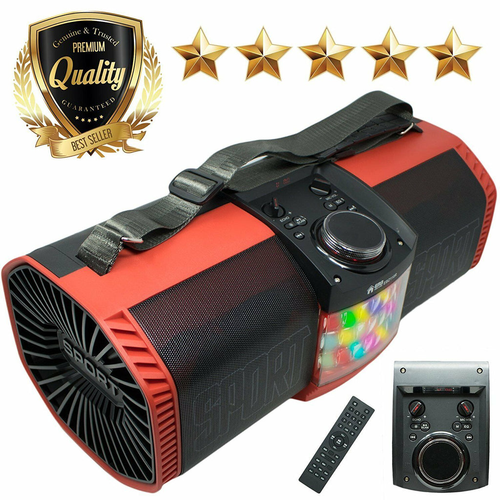 Boombox Street Disco Stereo Speaker, Rechargeable Battery & Headphone Work w/ BT - Sellabi