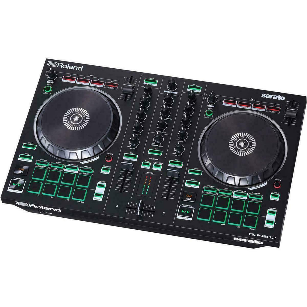 Roland DJ-202 2-Channel 4-Deck Serato DJ Lite Controller | MIC IN MIDI OUT - UC - Sellabi