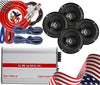 4x Power Acoustik EF-653 6.5″ 400W Speakers + Crunch SA-1100.4 Amp + 4CH Amp Kit - Sellabi