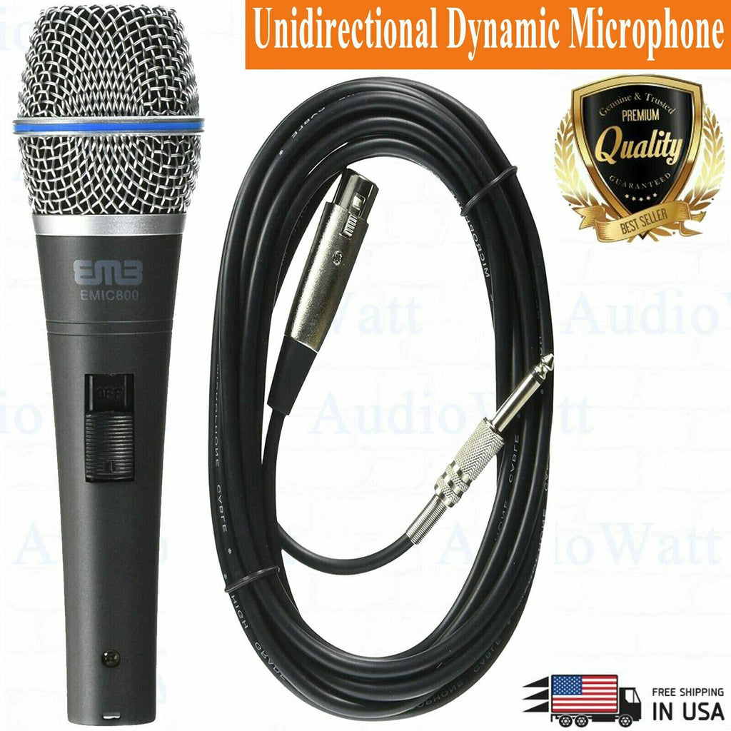 EMB Dynamic Microphone Mic w/Extra Adapter Karaoke Systems & Computers  6.3mm - Sellabi