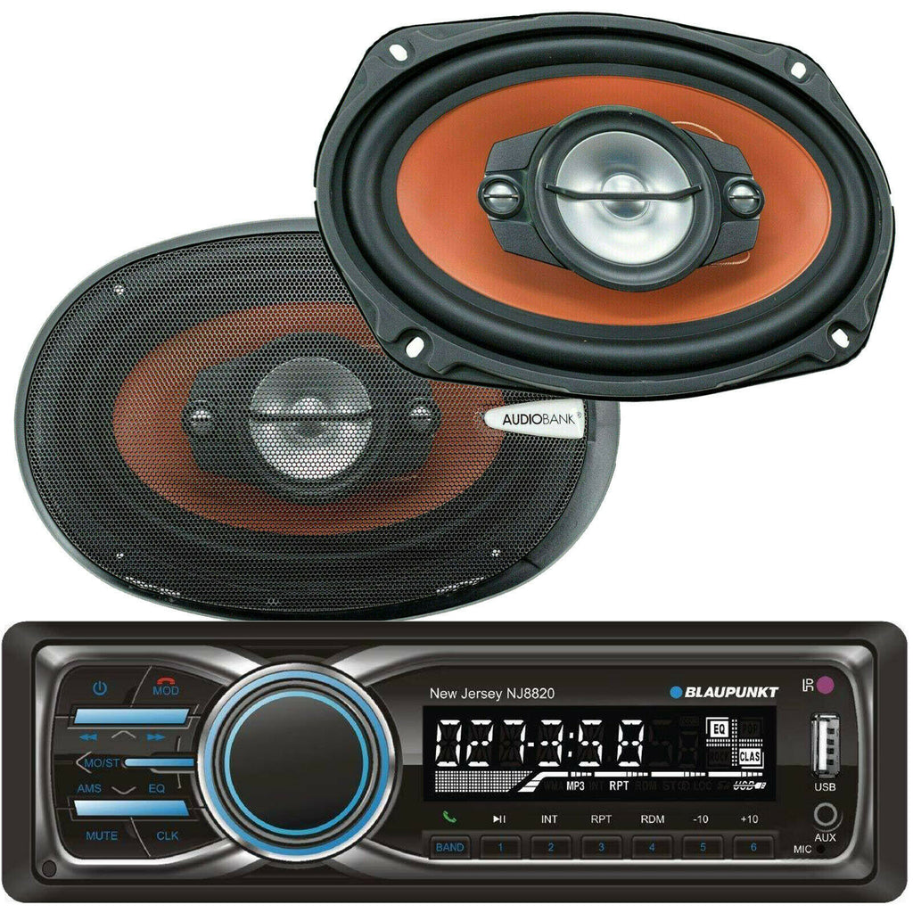 Blaupunkt NEW JERSEY 1-Din MP3 Receiver USB +2x Audiobank AB-790 6"x9" Speakers - Sellabi