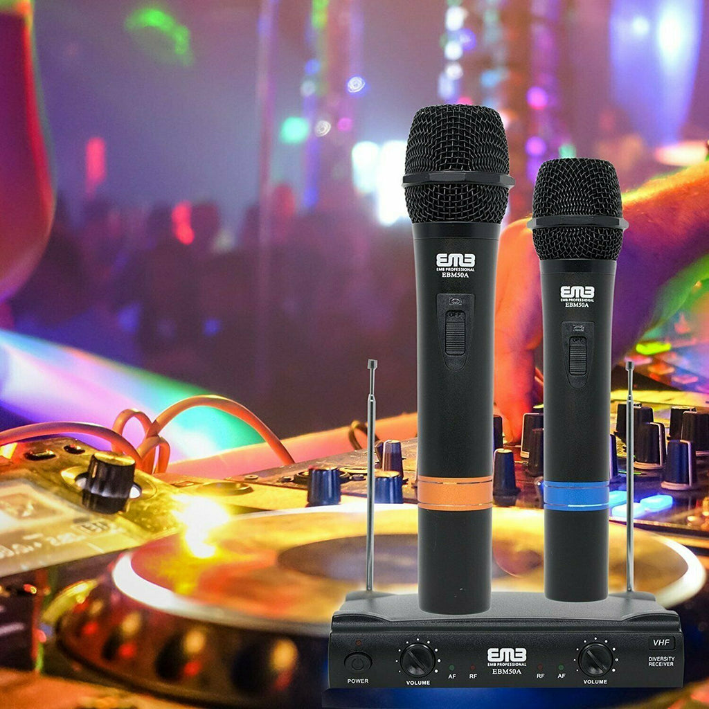 VHF Dual Wireless Microphone Handheld Professional HIFI EMB - 55APK5 - Sellabi