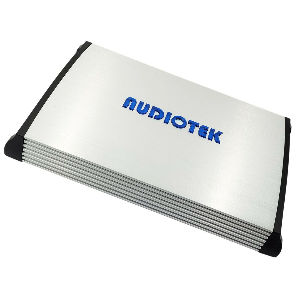 Audiotek 1 Channel 8000W Monoblock Class D Car  Amplifier + 4 Gauge Amp Kit Blue - Sellabi