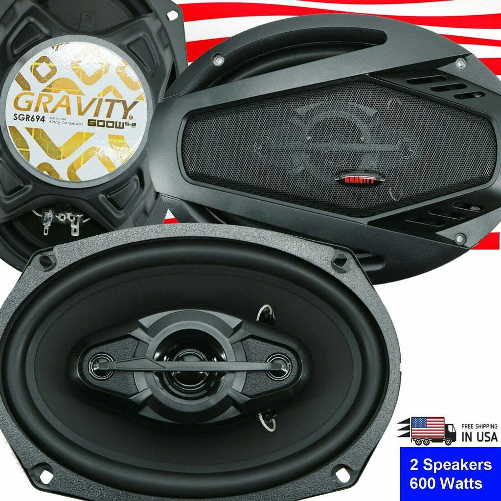 Gravity SGR694 6x9" 4-Way CAR AUDIO Full Range  Speakers - 600W Max Power Pair - Sellabi
