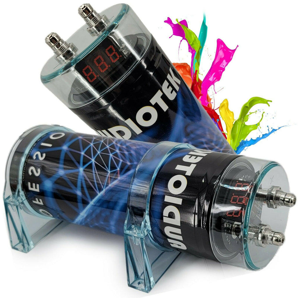 Power 12V Car Audio 5.0 Farad Capacitor 5000W Digital 3 Digit Display + 4 GA KIT - Sellabi