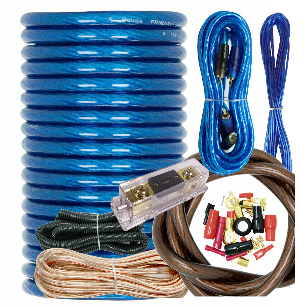 Audiobank 3600W Pro 4 Gauge Amp Install Wiring kit 4 AWG Amplifier Installat - Sellabi