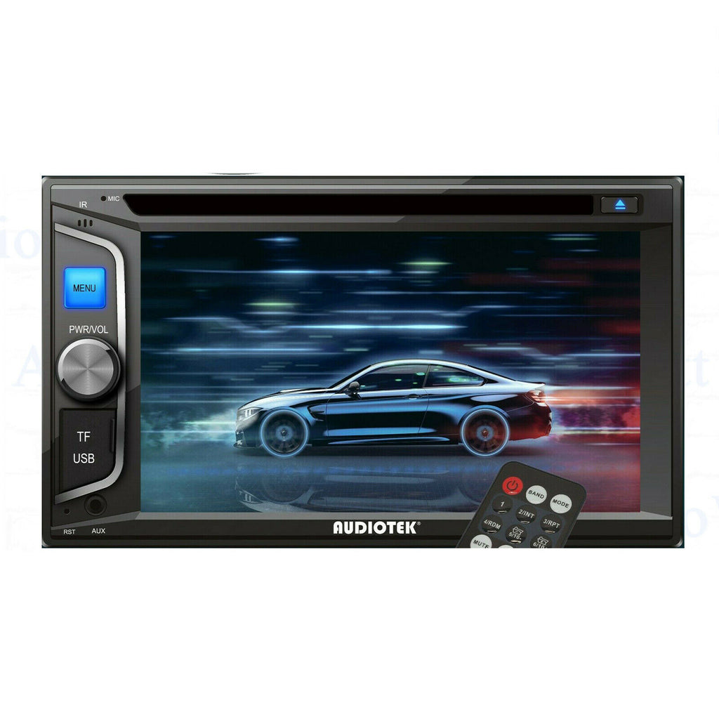 Audiotek AT-68BT Double Din 6.2" HD Touch Screen MP3 Player Works w/ Bluetooth - Sellabi