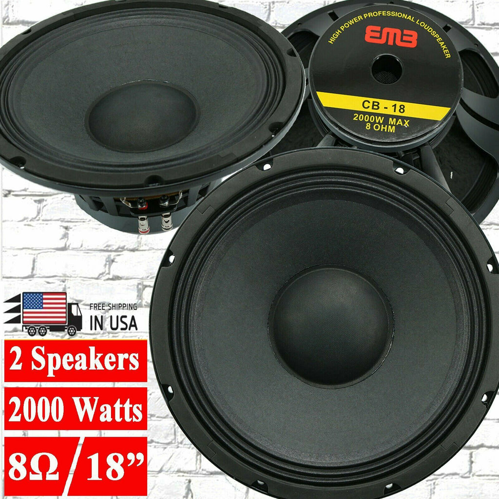 2x EMB CB-18 2000W 18" 8-Ohm Replacement Speaker for JBL,Yamaha,Cerwin,Peavey - Sellabi