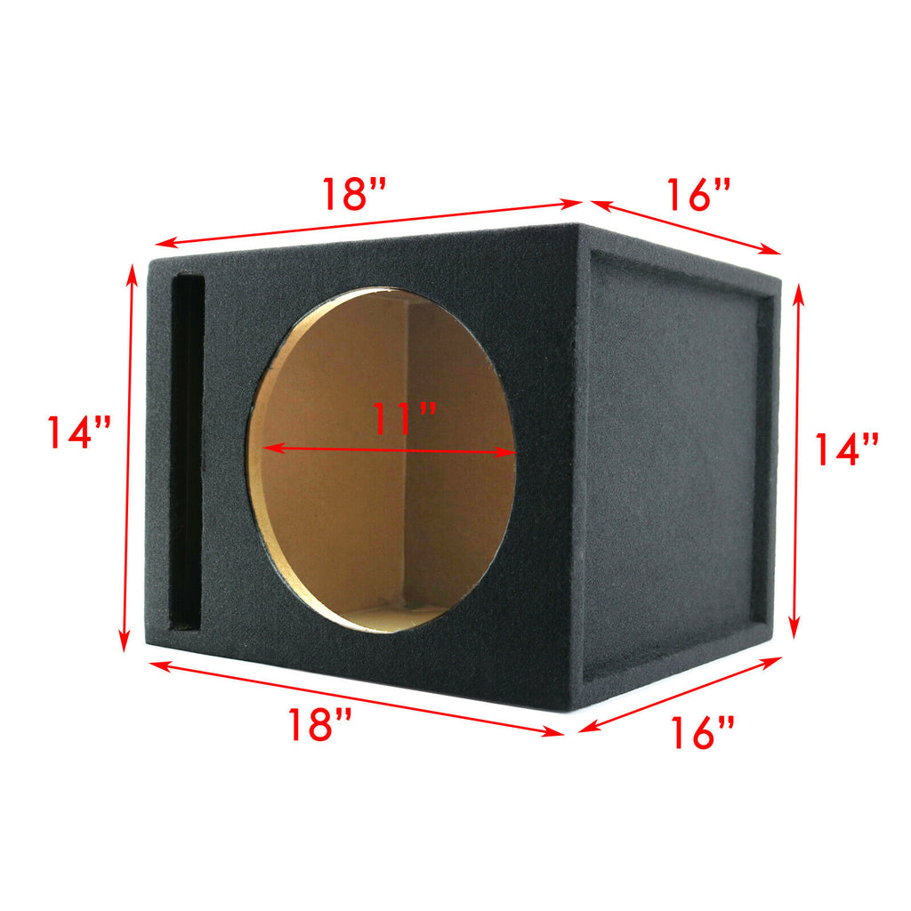 2X AUDIOTEKAUDIOTEK SINGLE 12" PORTED SUBWOOFER ENCLOSURE CAR AUDIO BOX 1" MDF - Sellabi