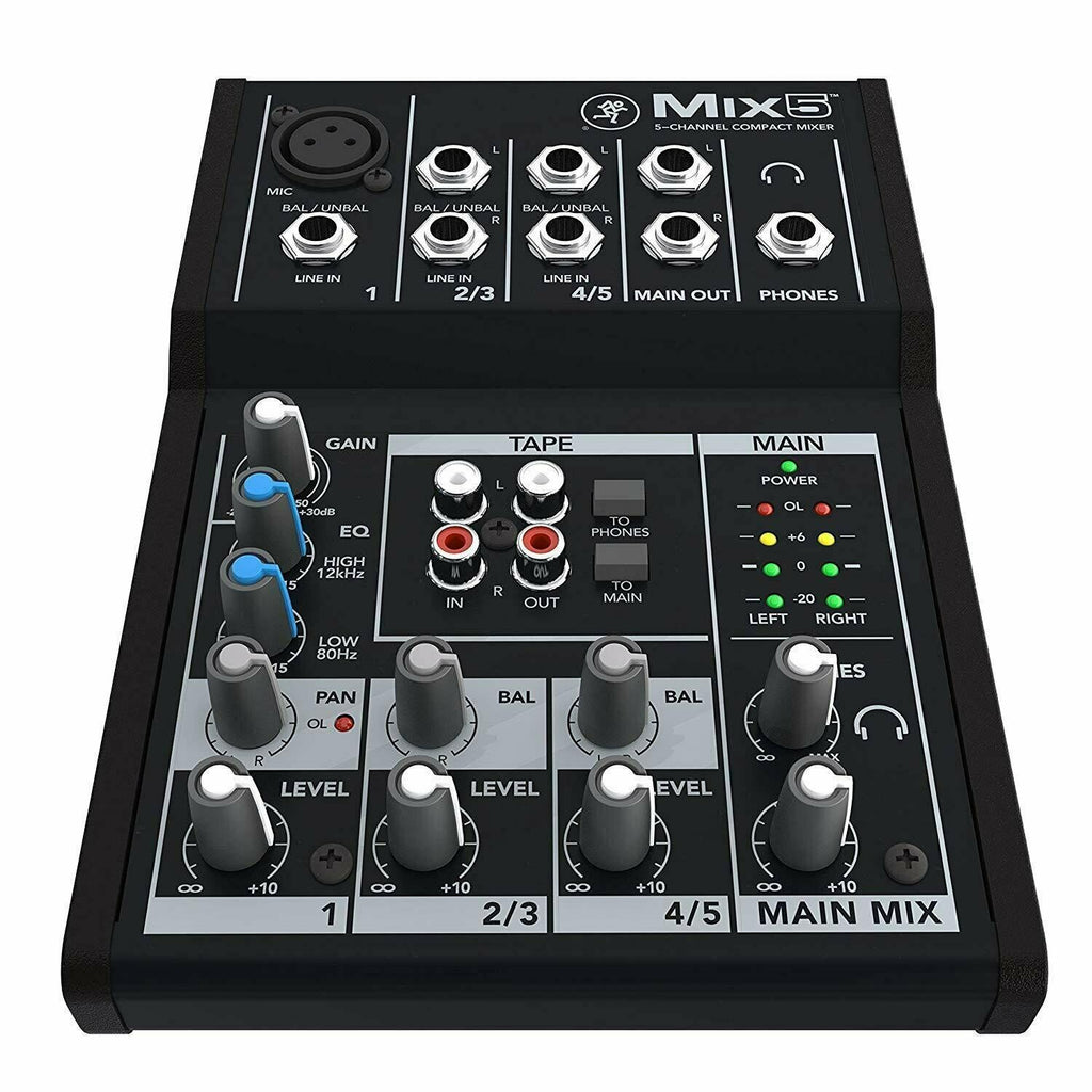 Mackie Mix5 5-Channel 2-band EQ Portable Live Studio Compact Mixer  - UC - Sellabi