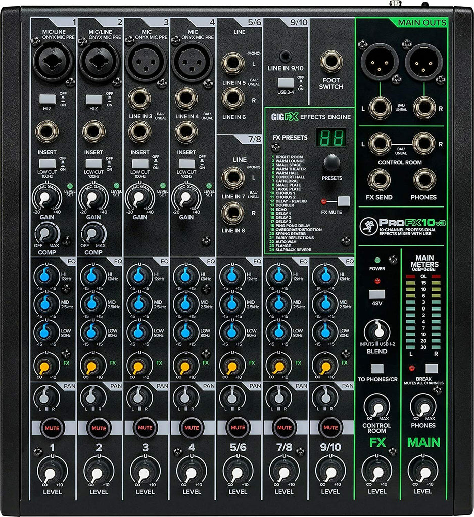 Mackie PROFX10v3 10 Channels Professional Effect Mixer with USB GigFX Effects - Sellabi