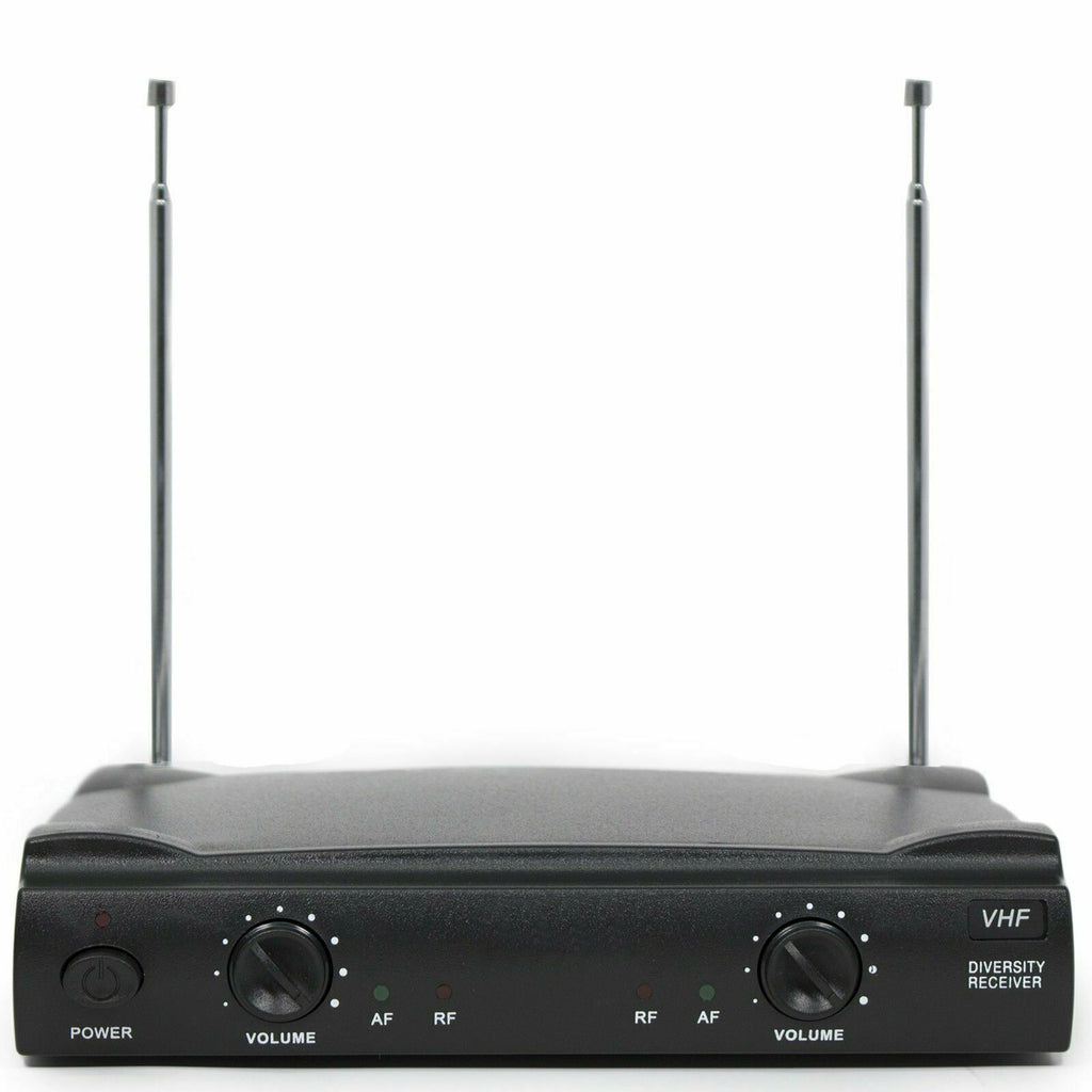 Professional Wireless Microphone System Dual Lavalier 2 x Mic Cordless Receiver - Sellabi