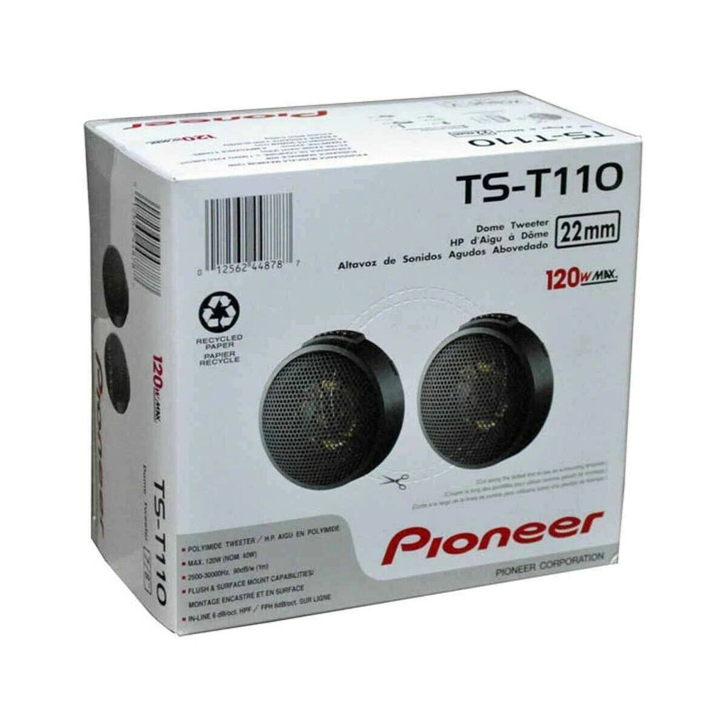 4x  Pioneer TS-T110 7/8" 120 Watts Max Power/ Pair PPTA Hard Dome Tweeter - Sellabi