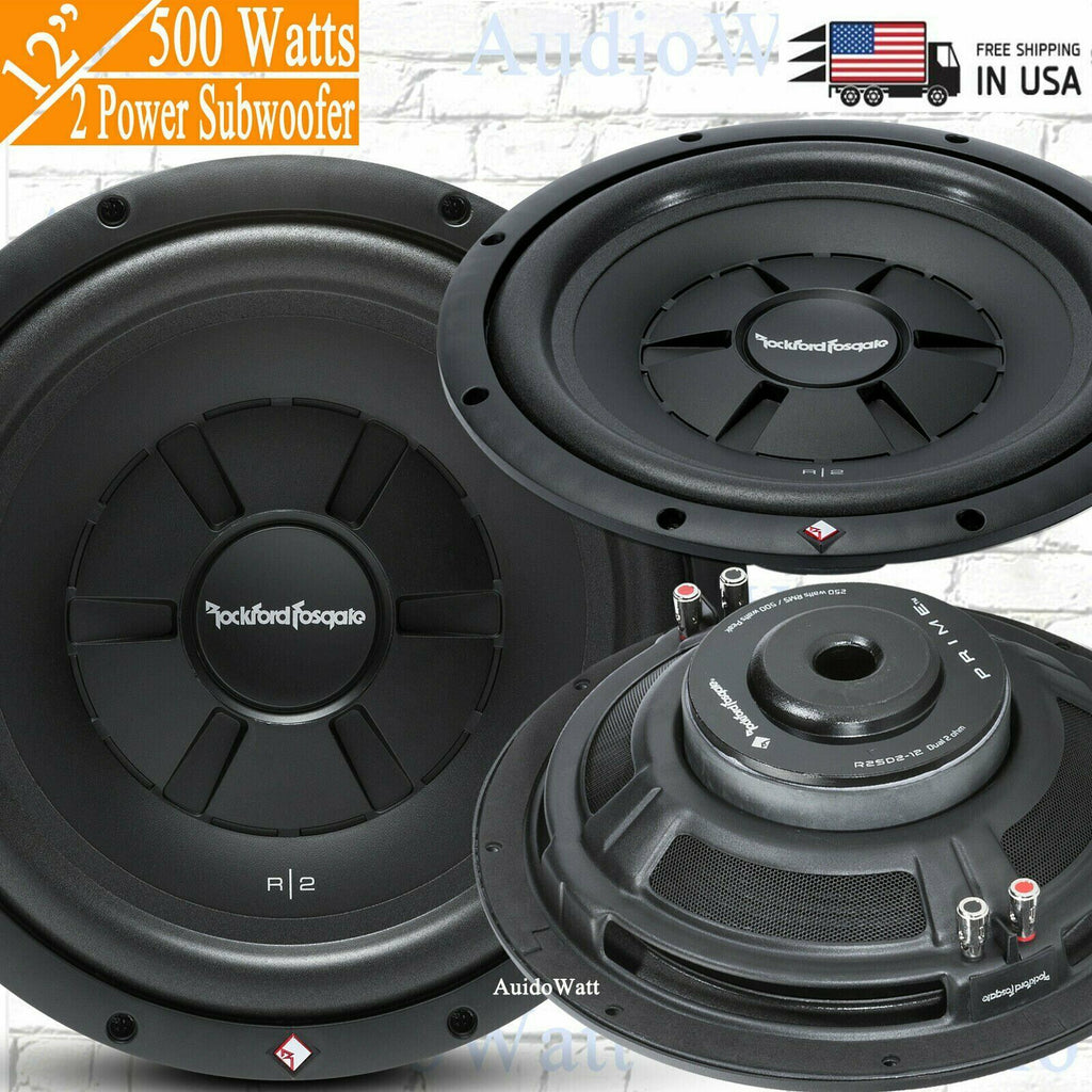 2x  Rockford Fosgate Prime R2SD4-12 12" 500W DVC Stage 2 Shallow Slim Subwoofer - Sellabi
