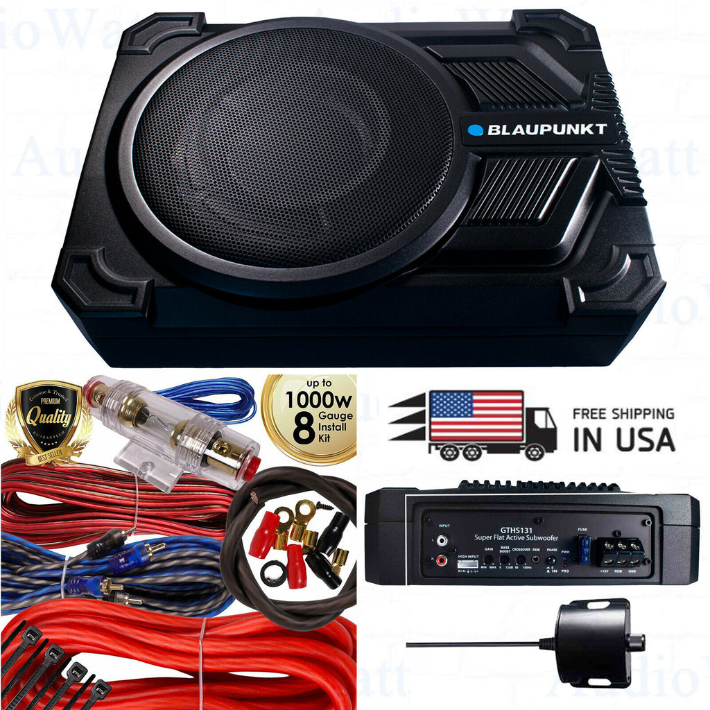 Blaupunkt GTHS131 200W 8" Bass Boost Super Active Subwoofer + 8 Gauge 1000W RED - Sellabi