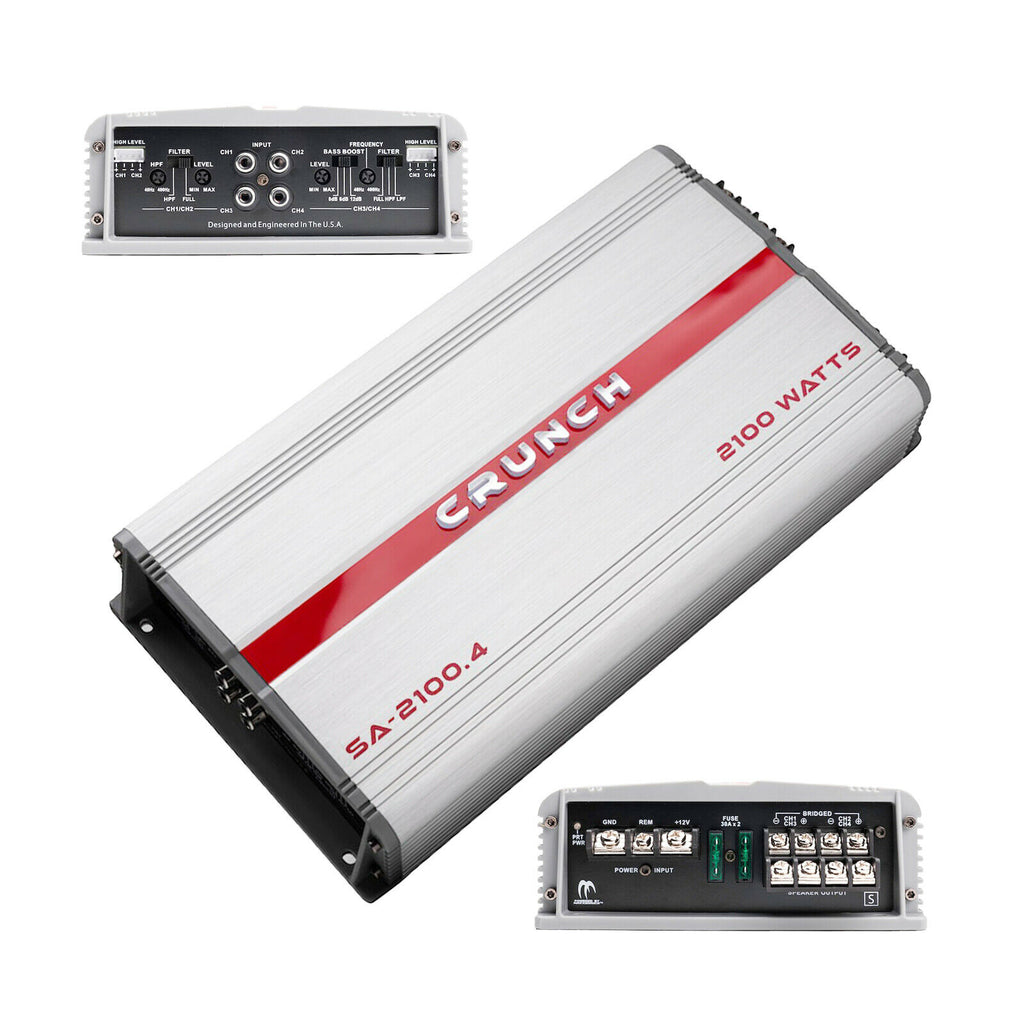 Crunch SA-2100.4  2100 Watts Smash Four Channel Car Audio Amplifier. - Sellabi