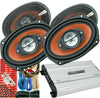 Audiobank P1004 4CH 1000W Amplifier + AB-790 6x9-Inch Car Speakers + 4GA Amp Kit - Sellabi