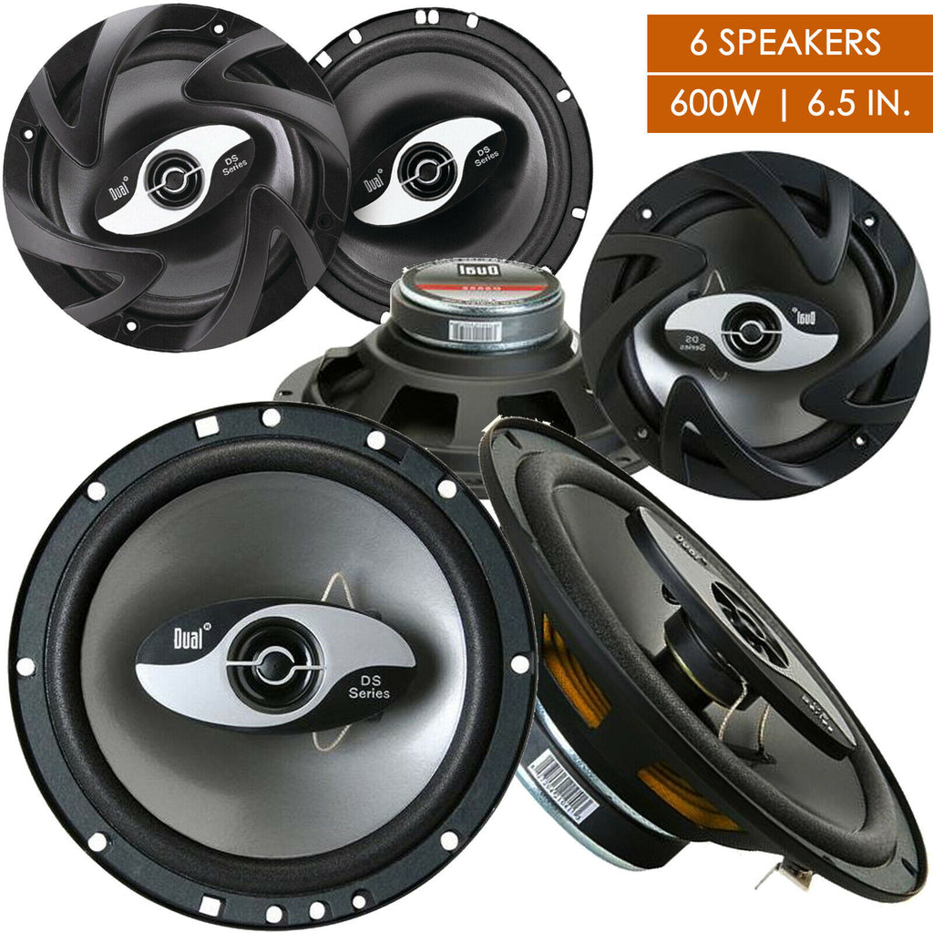 6x Dual DS652 600W Max 6.5" 2-Way Coaxial Car Audio 6-1/2" Speakers - 3 Pairs - Sellabi