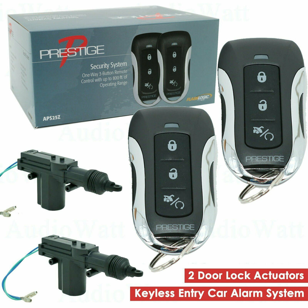 APS25Z 800FT Keyless Entry Car Alarm System + 2 Universal Door Lock Actuator - Sellabi