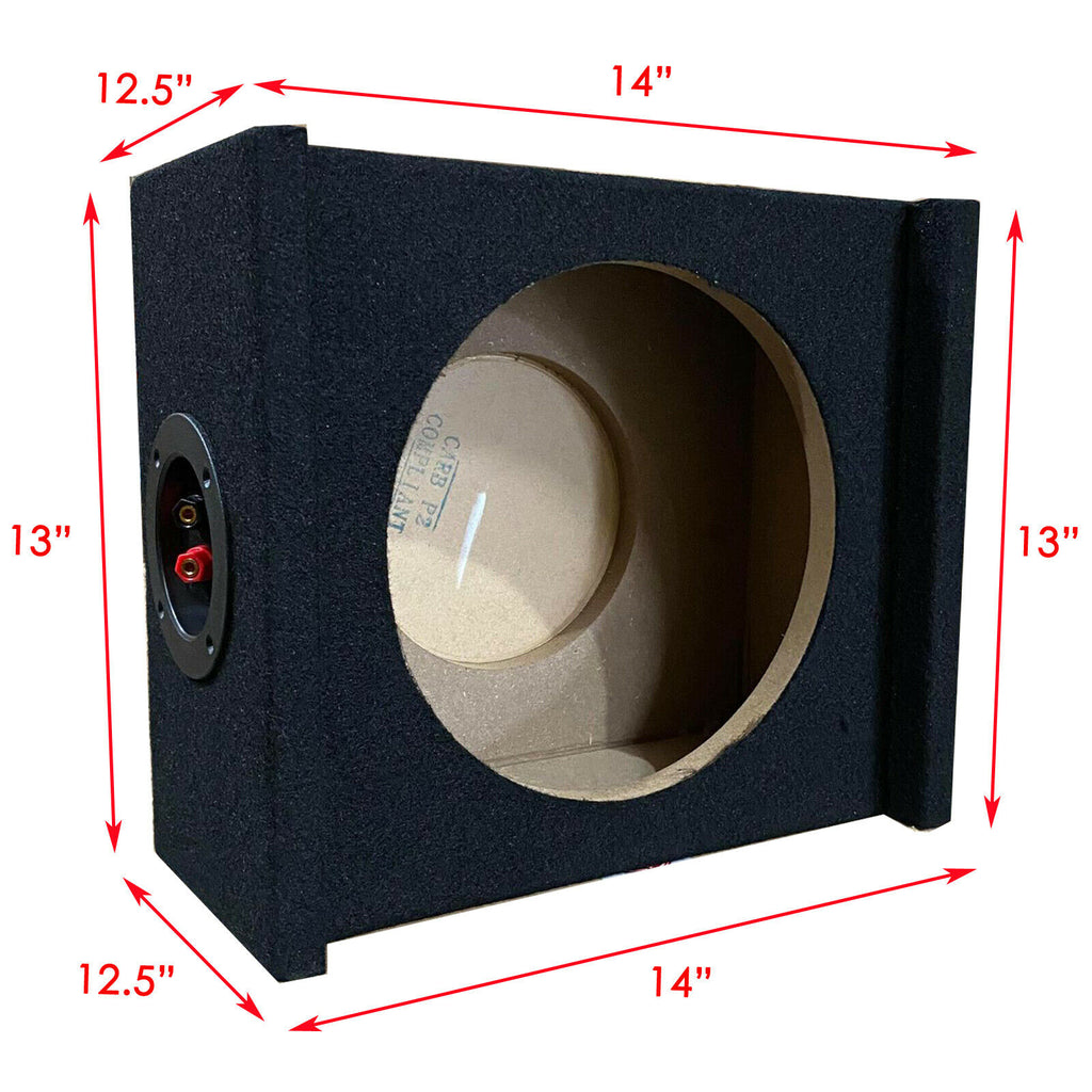 2x Shallow Single 10" Sealed Truck Subwoofer Enclosure 5/8" MDF Sub Boxe - Sellabi