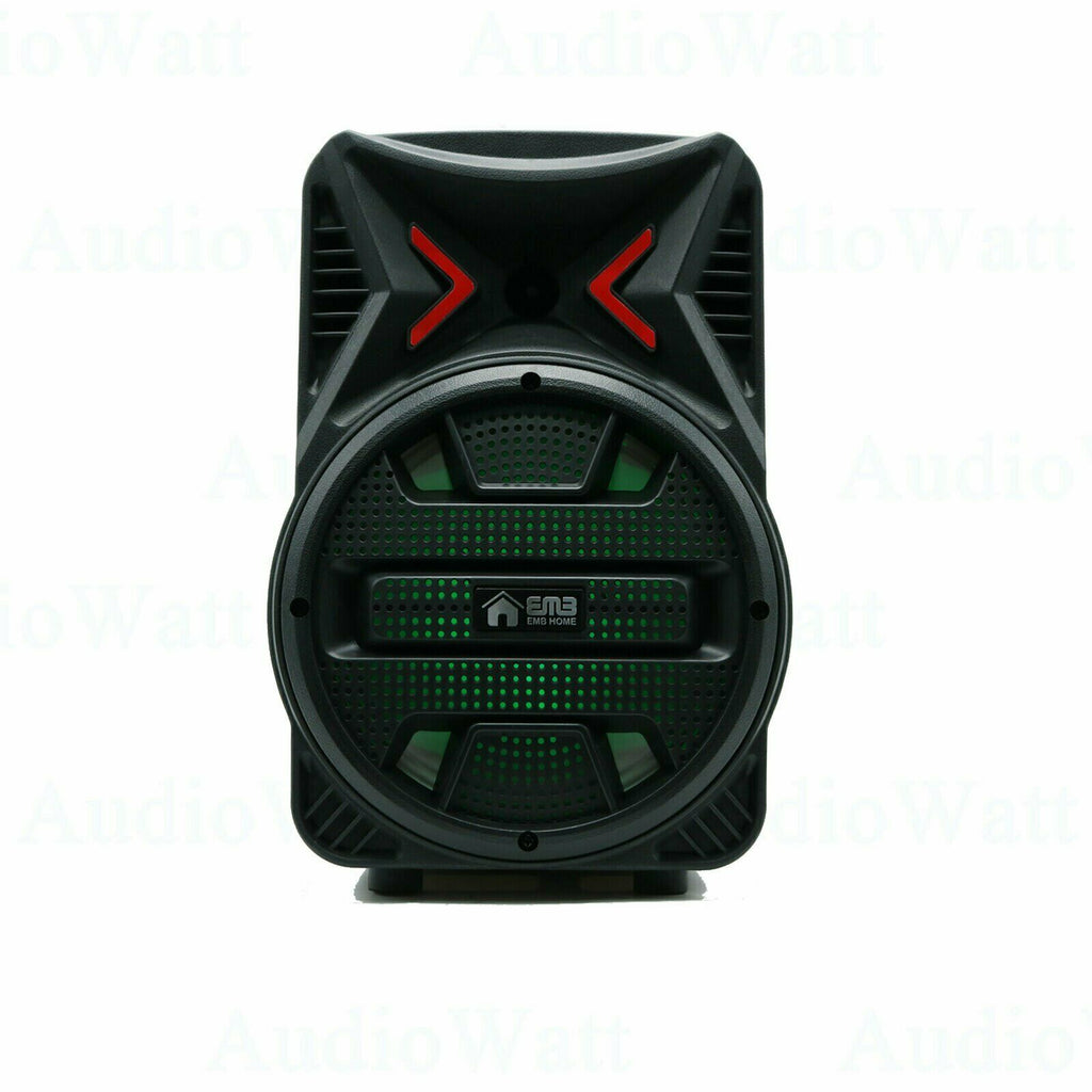 8"  600 Watts Portable Powered DJ Speaker Only Work w/ iPhone Bluetooth AUX USB - Sellabi