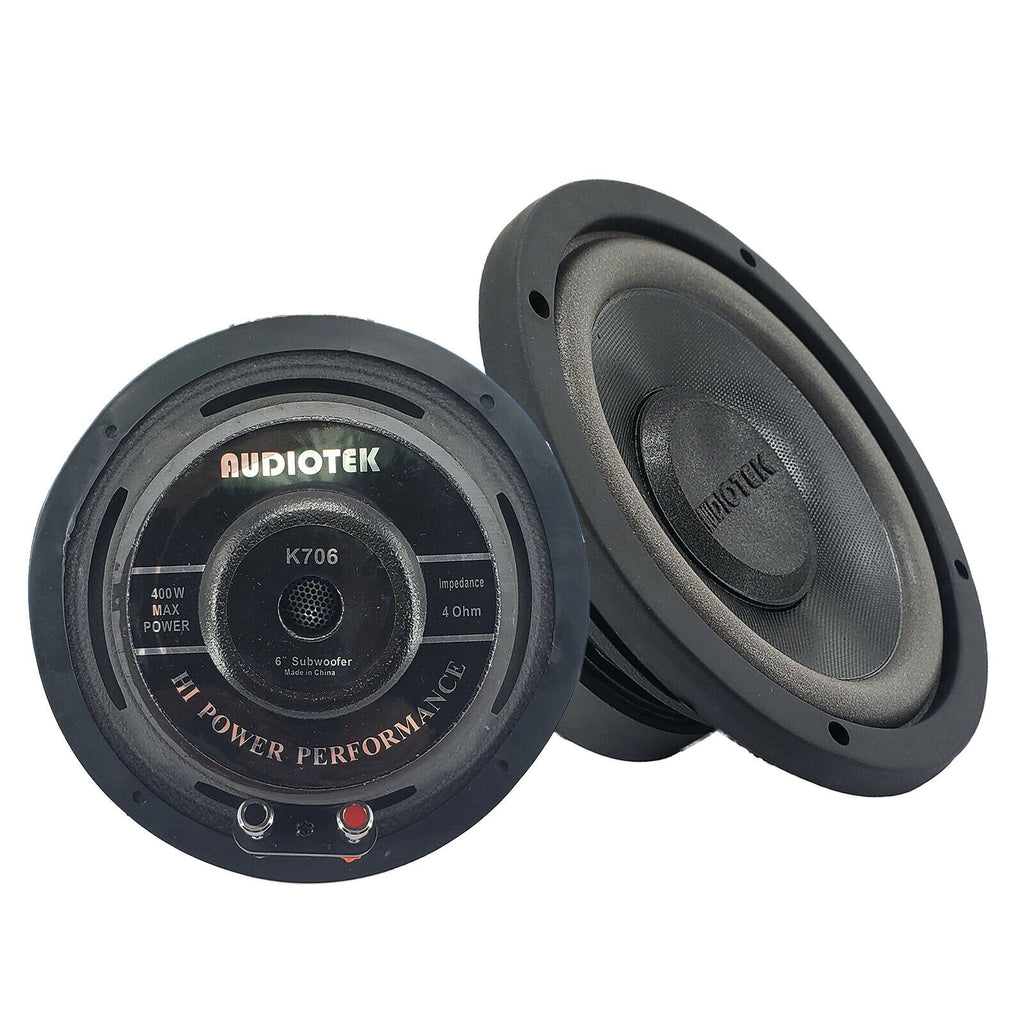 1x Audiotek K706 6" 400 Watts Car Vehicle Stereo Subwoofer Audio Speaker w/Wire - Sellabi