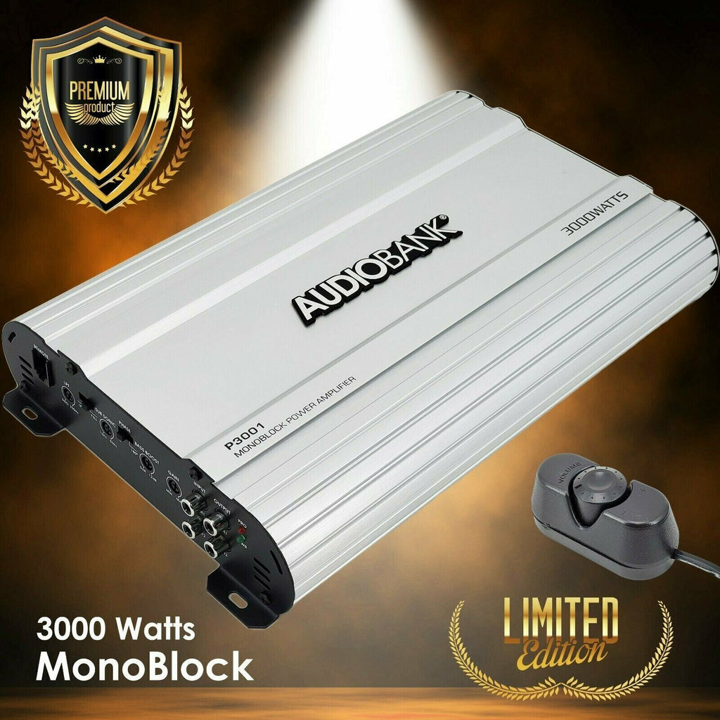 Audiobank Monoblock 3000 WATTS Amp Class AB Car Audio Stereo Amplifier P3001 - Sellabi