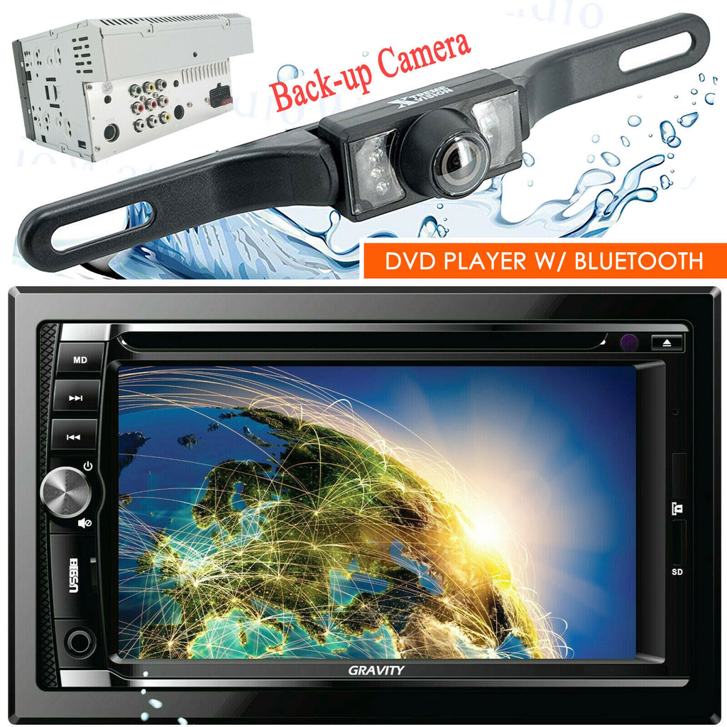 Gravity VGR-D900B Car Stereo 2 DIN Touch DVD Player AM/FM w/ Bluetooth + Camera - Sellabi