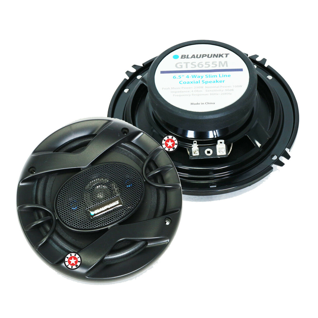 1 Pair | BLAUPUNKT GTS655M 250W 6.5" SLIM LINE 4-WAY COAXIAL SPEAKERS MAX POWER - Sellabi