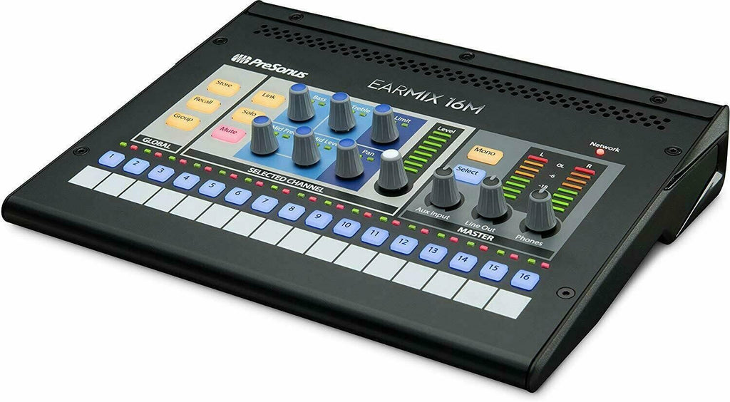 PreSonus EarMix 16M 16x2 AVB-Networked Studio 16-channel Personal Monitor Mixer - Sellabi