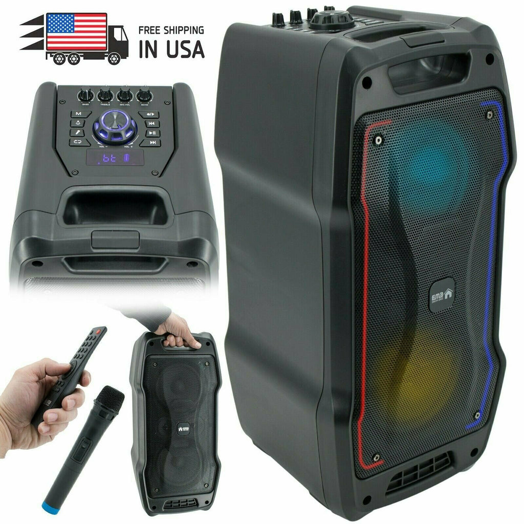 EMB PKL1700 800 Watt Karaoke Portable PA  DJ Speaker w/ MIC, USB, SD, Bluetooth - Sellabi