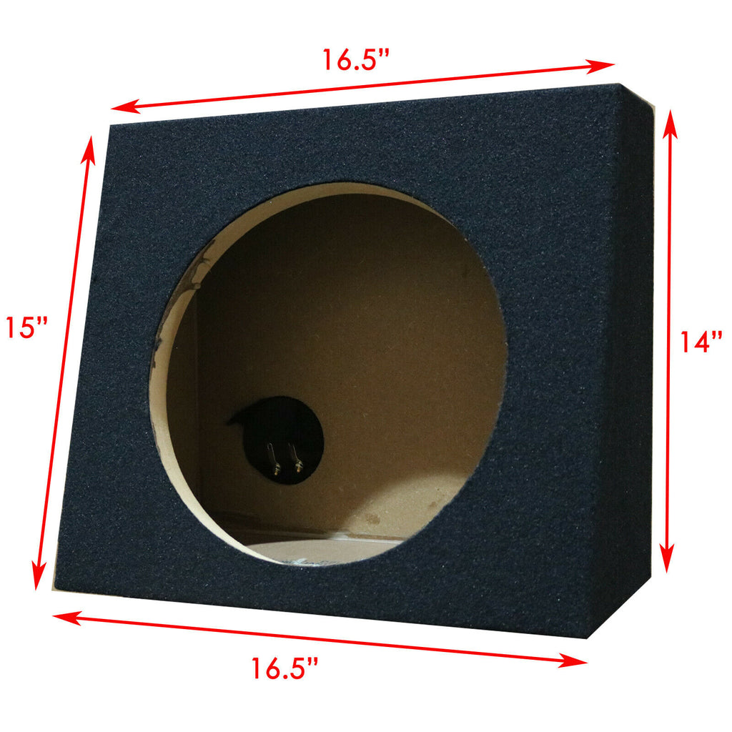 1x Single Sub Speaker Truck Subwoofer Box 12" Sealed Woofer Enclosure 1" MDF - Sellabi