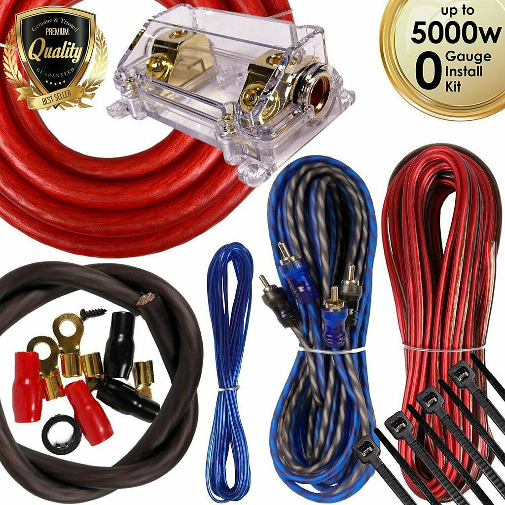 Complete 5000W 0 Gauge Car Amplifier Installation Wiring Kit Amp PK3 0 Ga Red - Sellabi