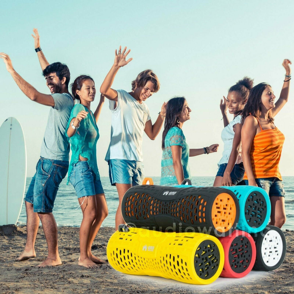 EMB Rechargeable Waterproof Speaker Outdoor Wireless Shower - Yellow w/ Bluetoot - Sellabi