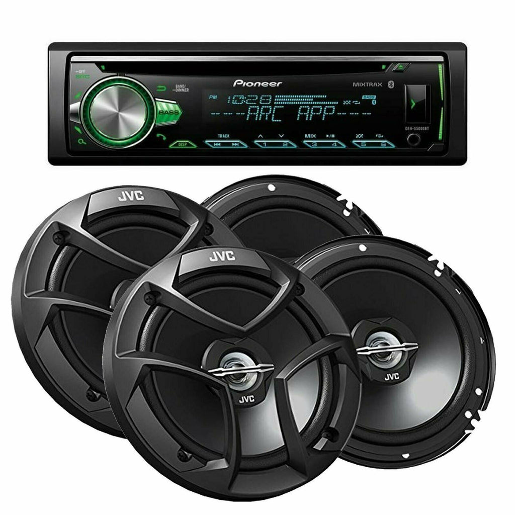 Pioneer DEH-S5000BT + 2) PAIR OF JVC CS-J620 2-Way Coaxial Car Speakers - Sellabi