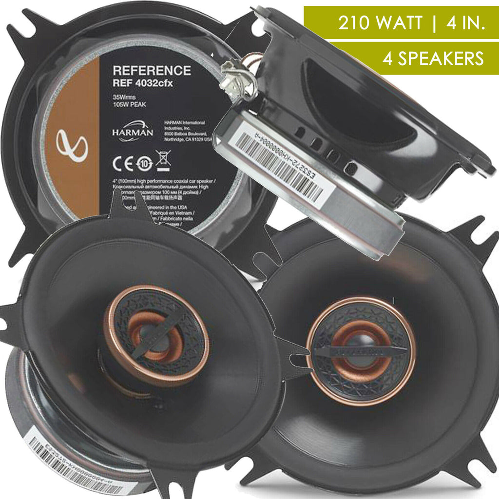 Infinity REF-4032CFX 4" 210 Watts 2-Way Car Audio Stereo Loud Speakers - 2 Pairs - Sellabi