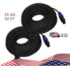 2x EMB 16 GAUGE 50 FT SPEAKON TO  BANANA - PREMIUM PA SPEAKER CABLE - Sellabi