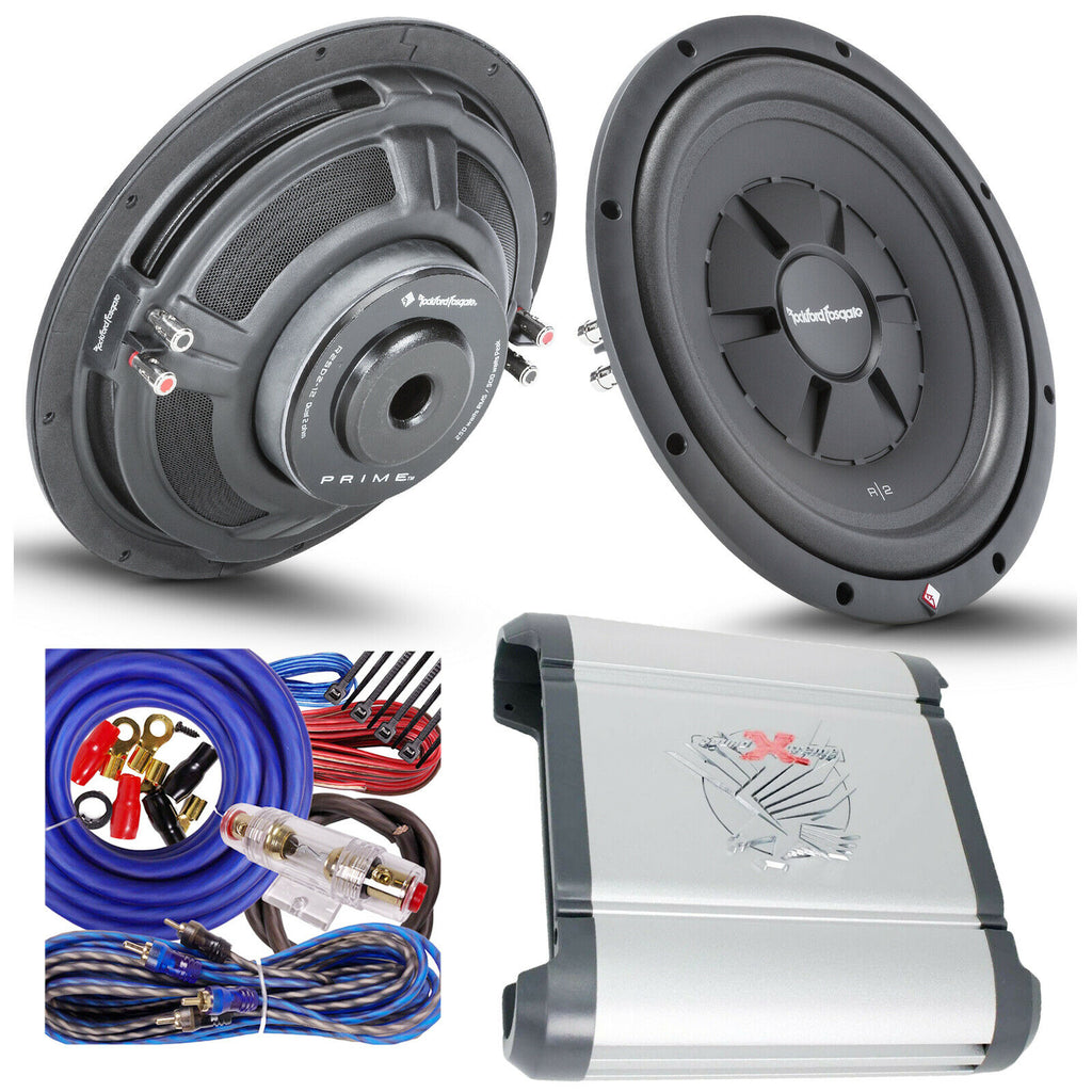2x  Rockford Fosgate R2SD4-12 1000W 12" +  SoundXtreme ST-1000.2 2000W Amp + Kit - Sellabi