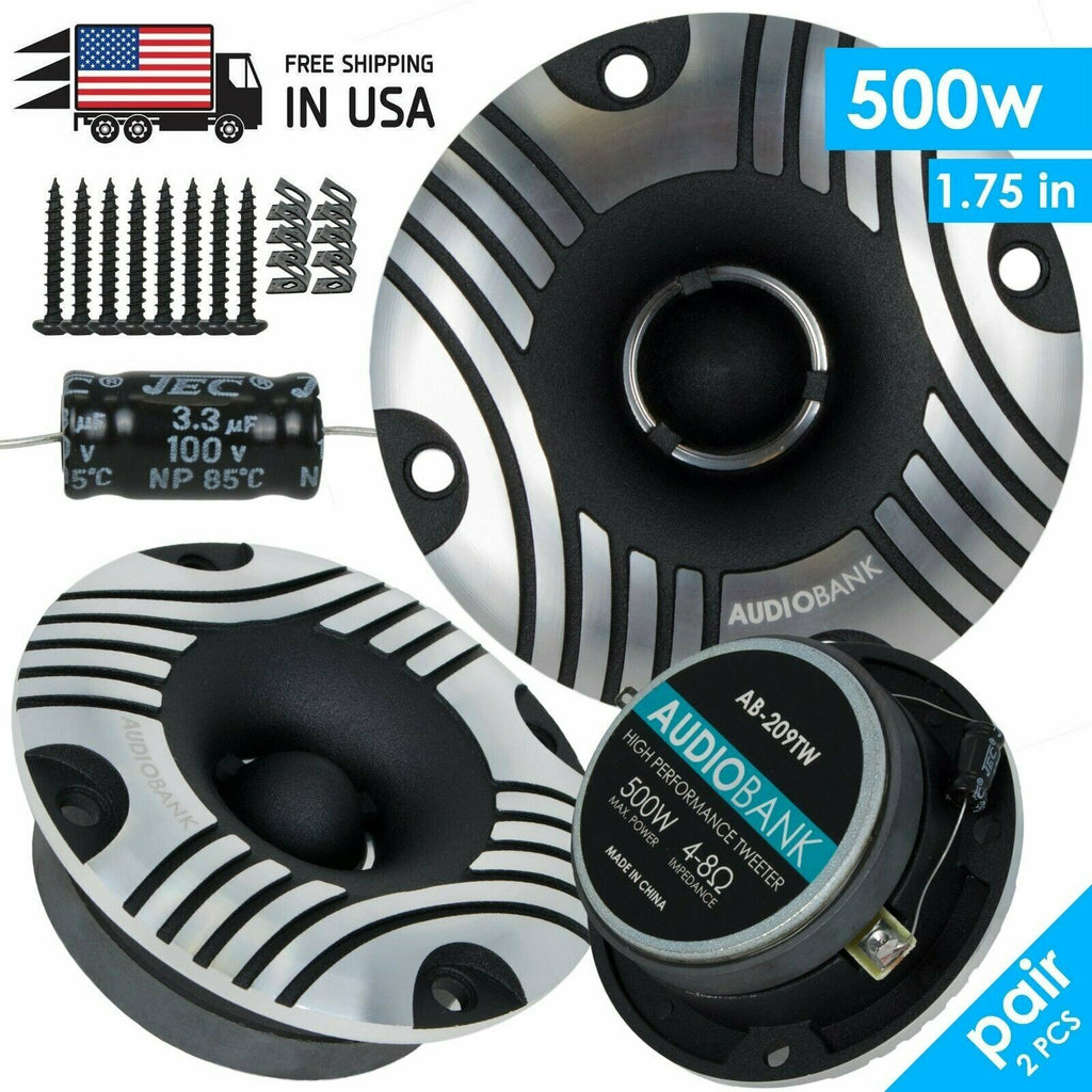 Two (2) Audiobank  3.8" Super Tweeters 500 Watt Car Audio Pair - Sellabi