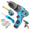 EMB 12V Lithium Battery Cordless Drill + Tape 10 Feet Long + Utility Box Cutter - Sellabi