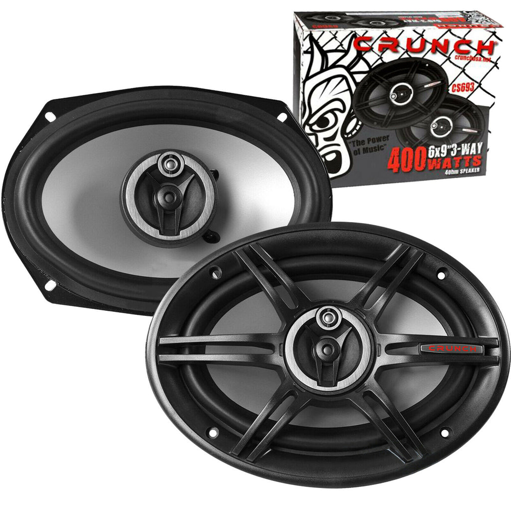 1 PAIR - CRUNCH CS693 6x9" 3-WAY 400 WATTS FULL RANGE SPEAKERS 6"x9"" CAR AUDIO - Sellabi