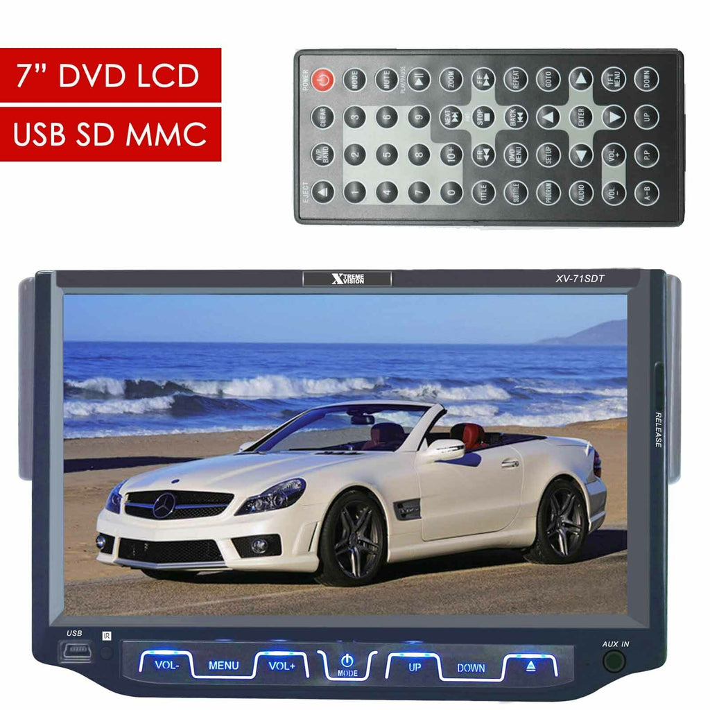 XTREMEVISION Single Din  7" DIGITAL DVD LCD TFT TOUCHSCREEN RECEIVER USB SD MMC - Sellabi