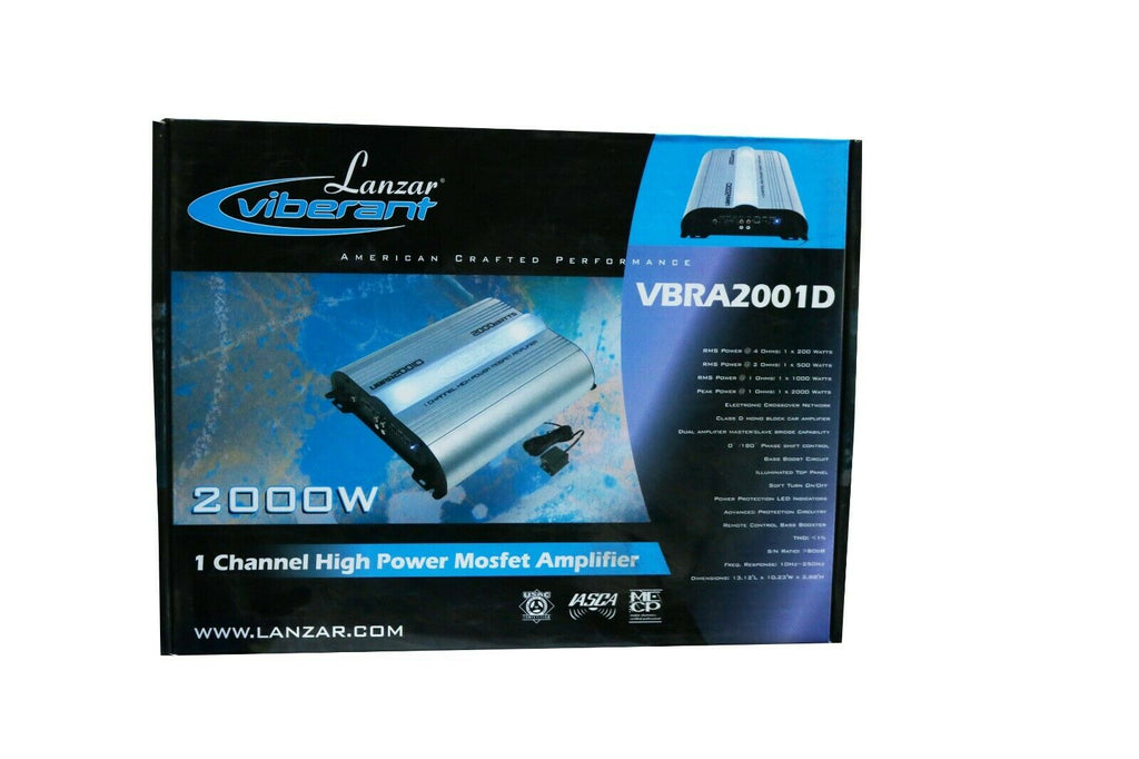 Lanzar Viberant VBRA2001D 1 Channel 2000 Watts High Power Mosfet Amplifier - Sellabi