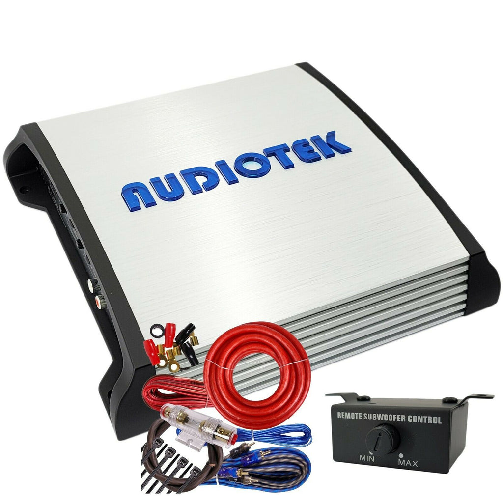 Audiotek AT-1800S 1800 Watts Power 2 Channel Car Amplifier + 4Gauge Amp Kit Red - Sellabi