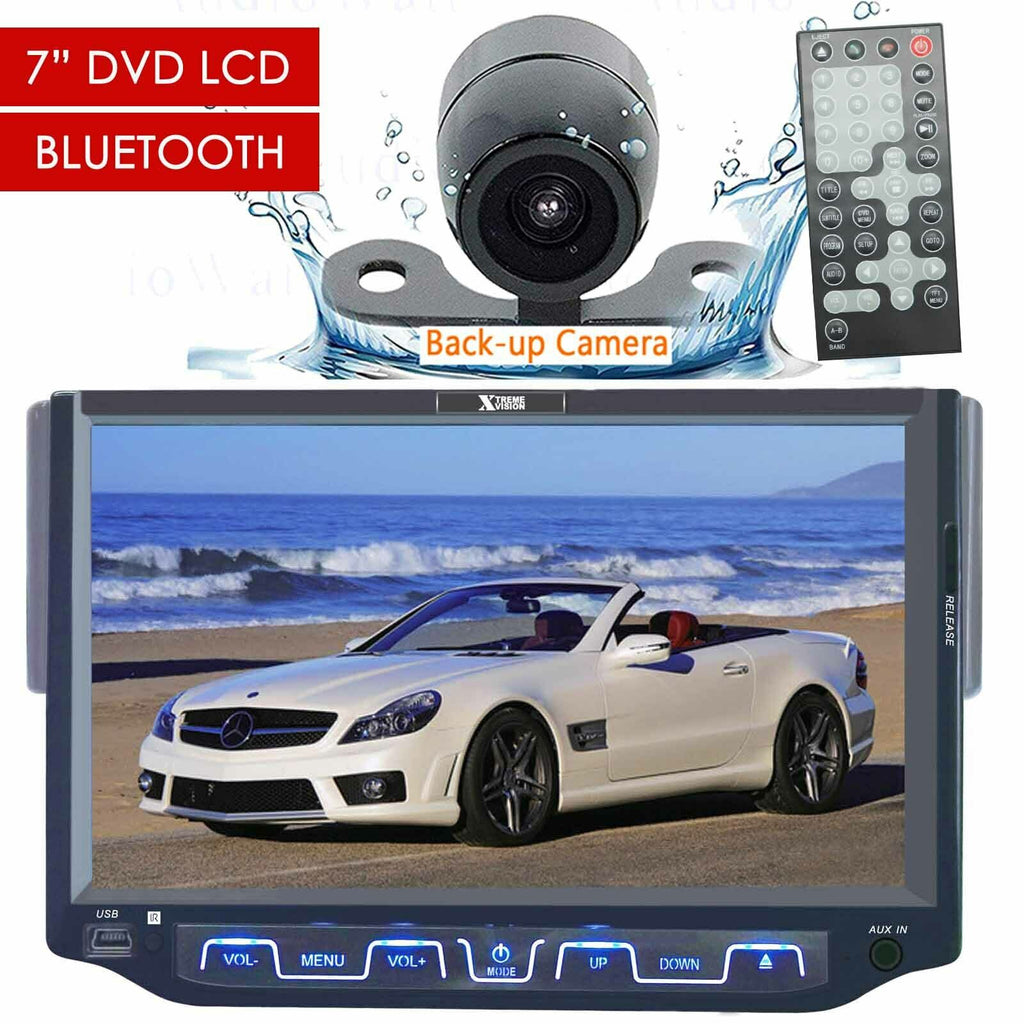 XTREMEVISION Single Din 7" Bluetooth DVD CD RECEIVER TFT TOUCHSCREEN USB SD +CAM - Sellabi