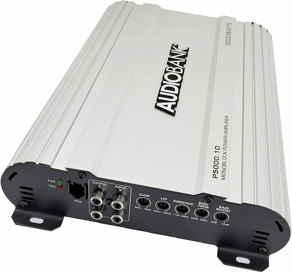 Audiobank P5000.1D Amp 5000W + 2x Rockford Fosgate R2SD4-12 12" 1000W Subs + Kit - Sellabi