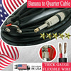 1x PREMIUM DJ / PA PRO TRUE SPEAKER CABLE WIRE BANANA TO QUARTER- 16 GAUGE 25 FT - Sellabi