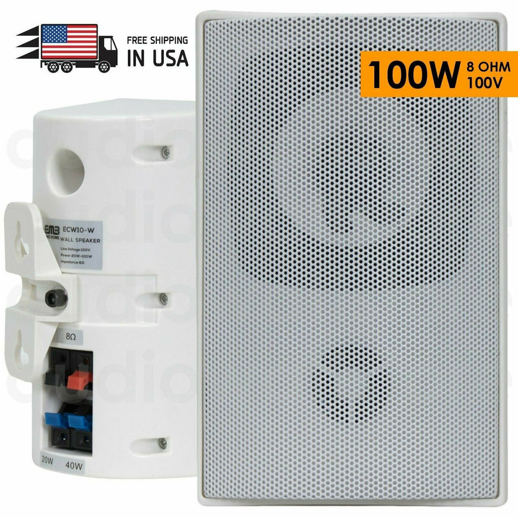 EMB ECW10 100W Full Range Indoor / Outdoor Waterproof Speaker - White (Single) - Sellabi